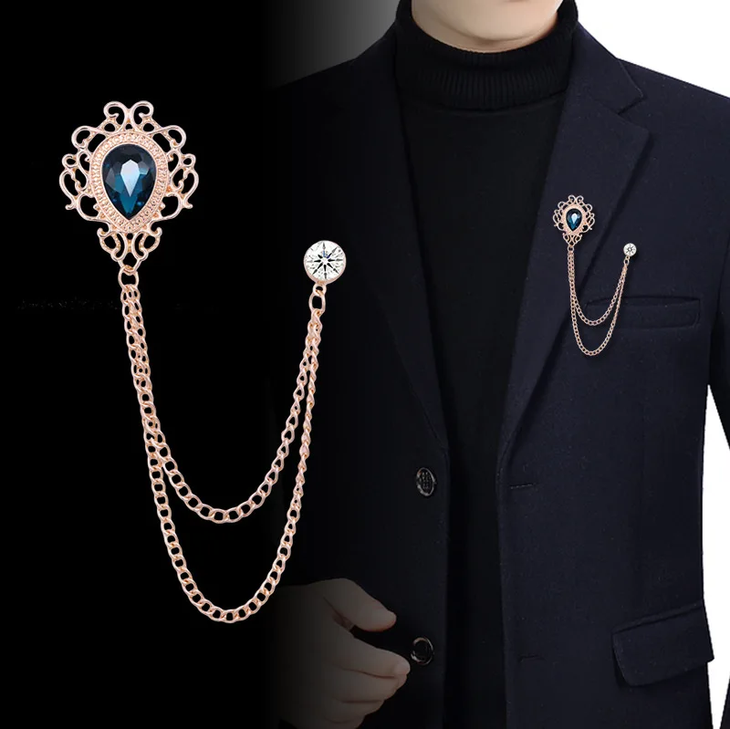 Vintage Fashion For Men - Épingle à revers en cristal strass