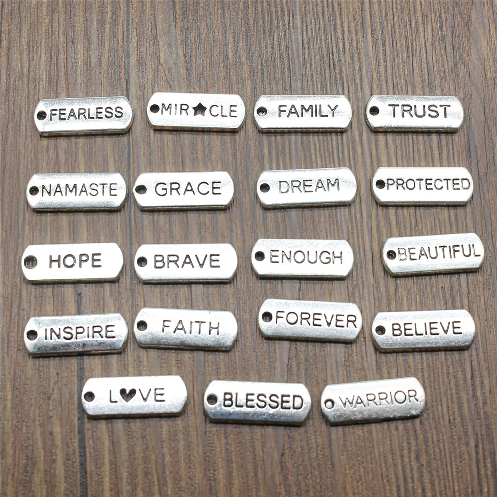 Vintage Fashion Tags - 10 pièces mots Tags pendentif breloques