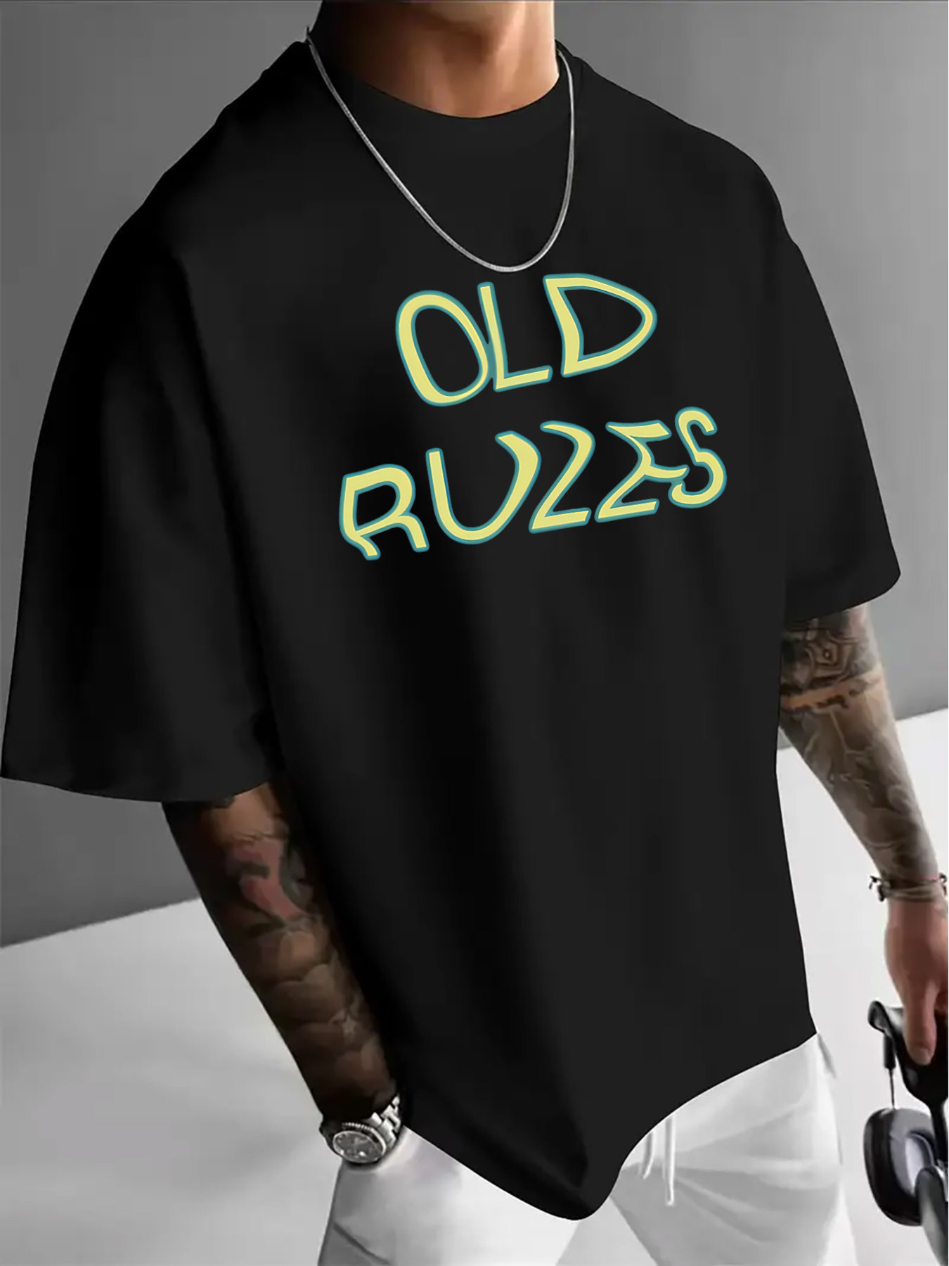 Vintage Fashion Font - T-shirt décontracté pour hommes avec imprimé
