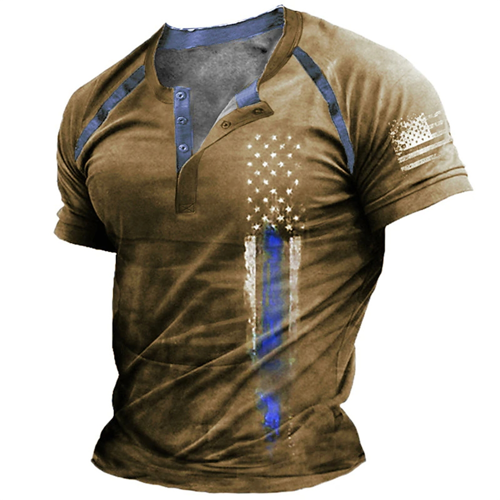 Vintage Fashion For Men - T-shirt décontracté pour homme à col