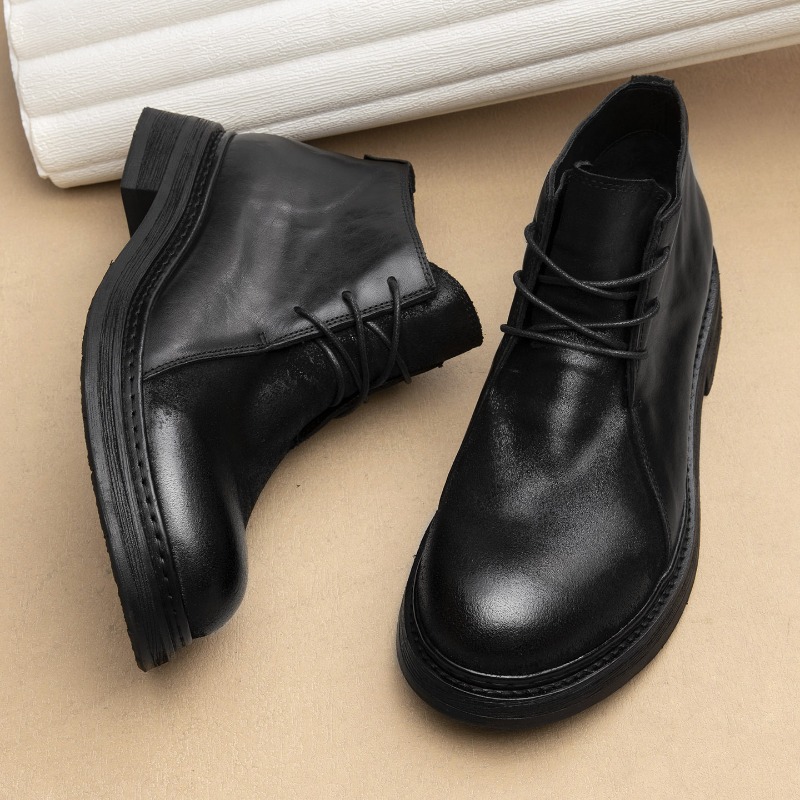 Vintage Fashion For Men - Bottes en cuir véritable vintage pour