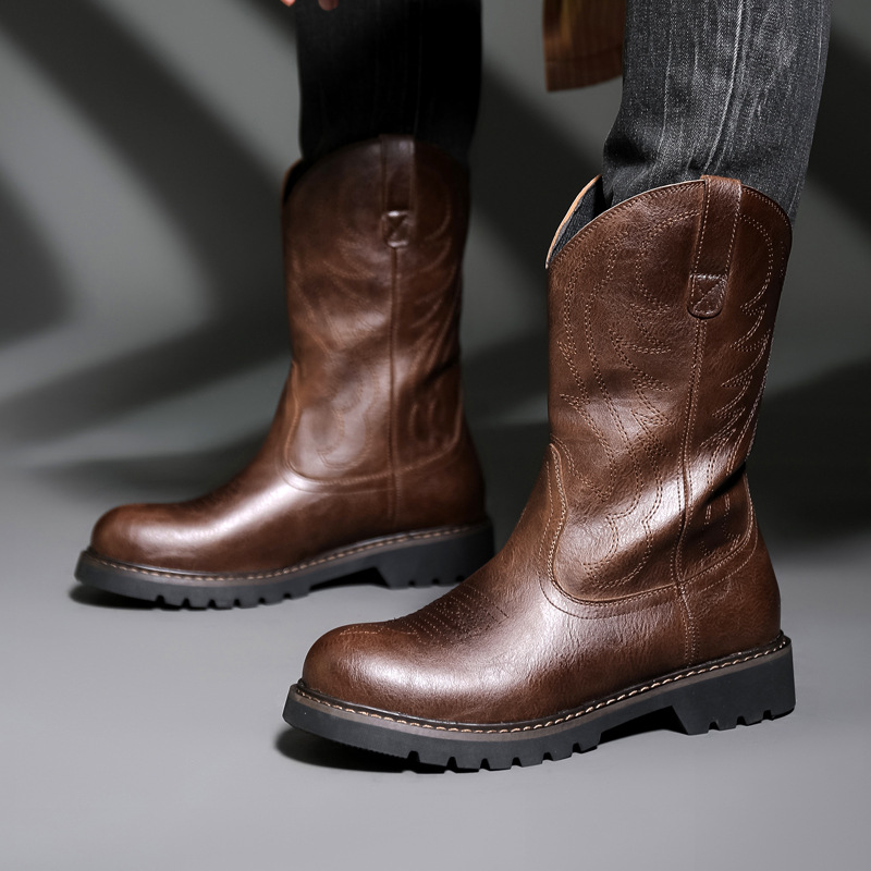 Vintage Fashion For Men - Mode hommes bottes De Cowboy nouvelle