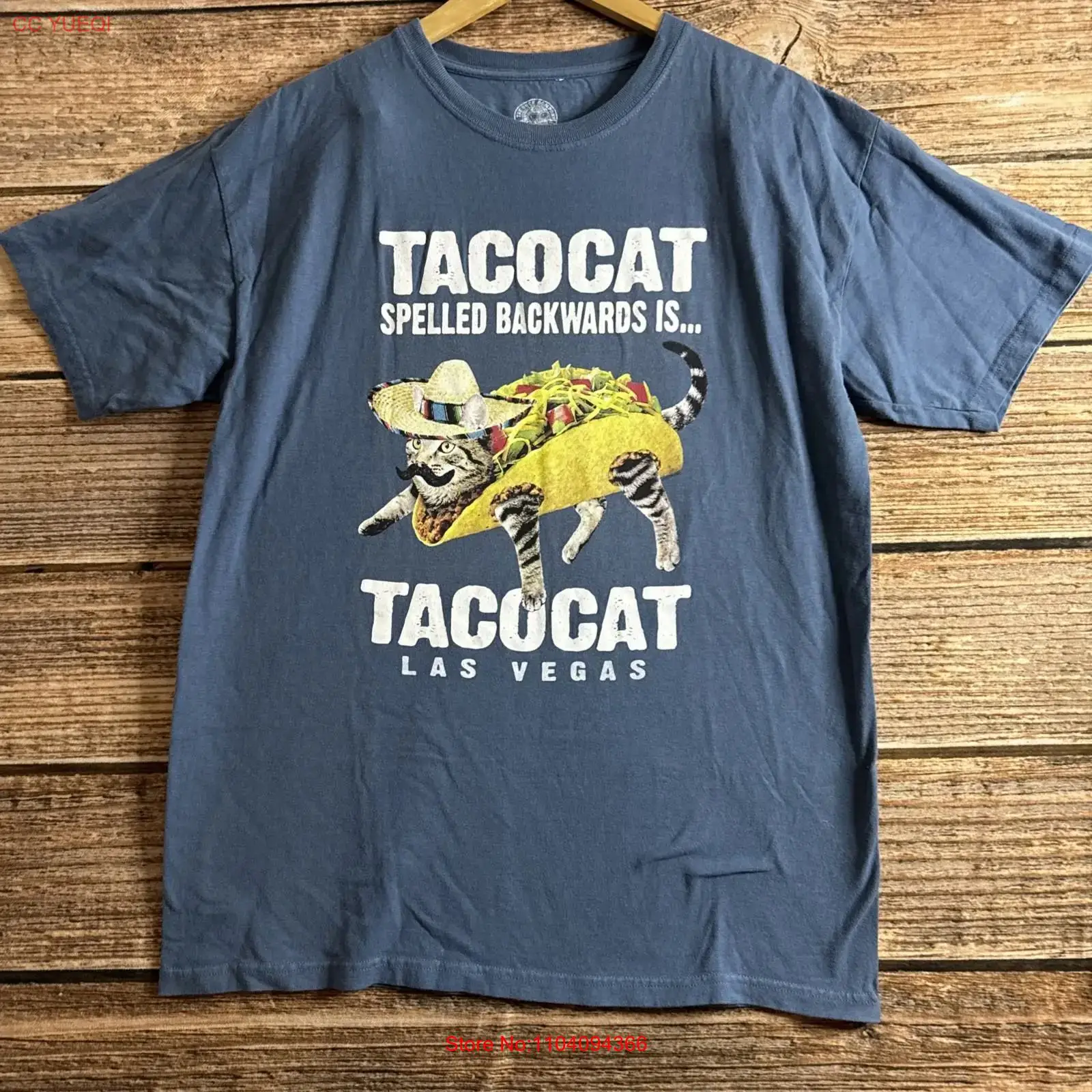 Vintage Vegas Fashion - T-shirt TacoCat Spelled Backwards is Las