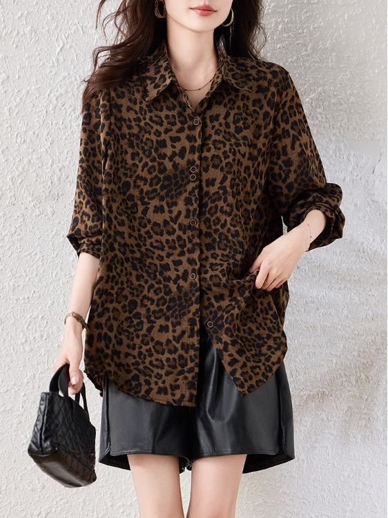 Vintage Fashion Outlet - Chemise ample à manches longues imprimé