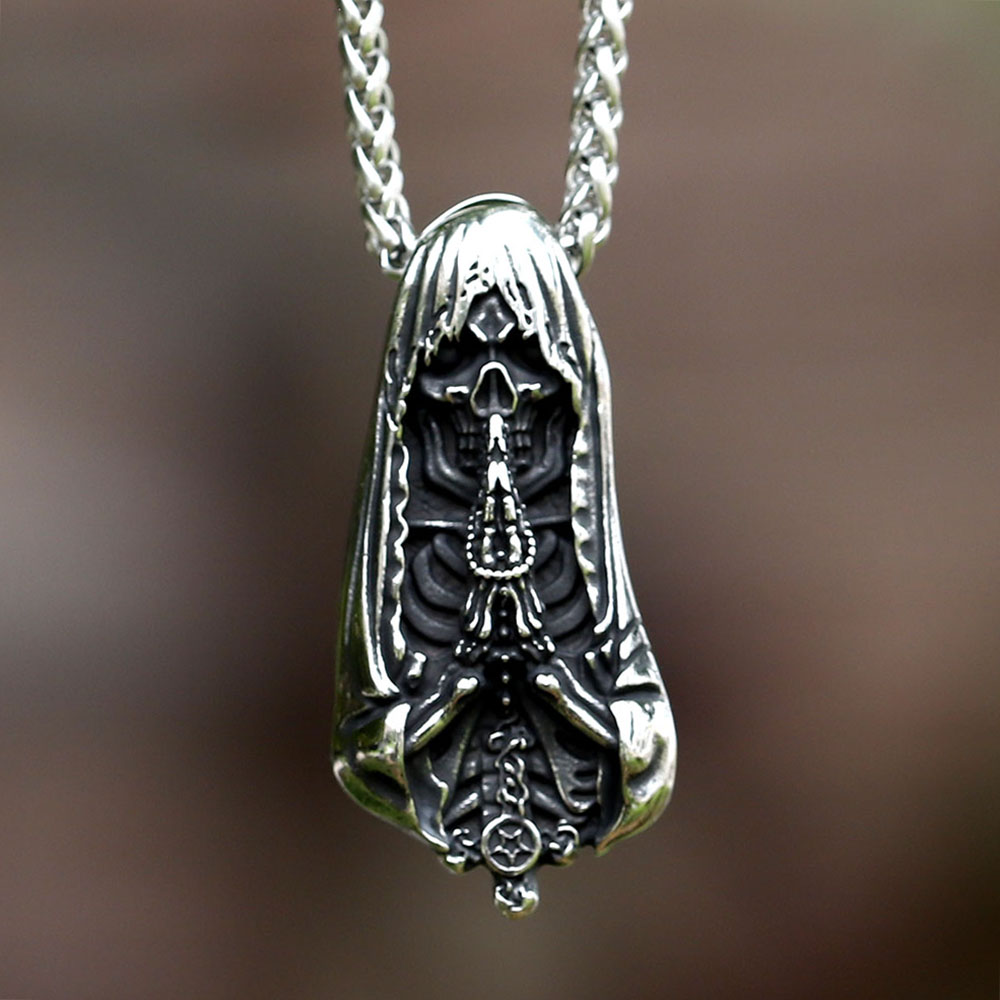 Vintage Fashion Guide - Collier avec pendentif tête de mort