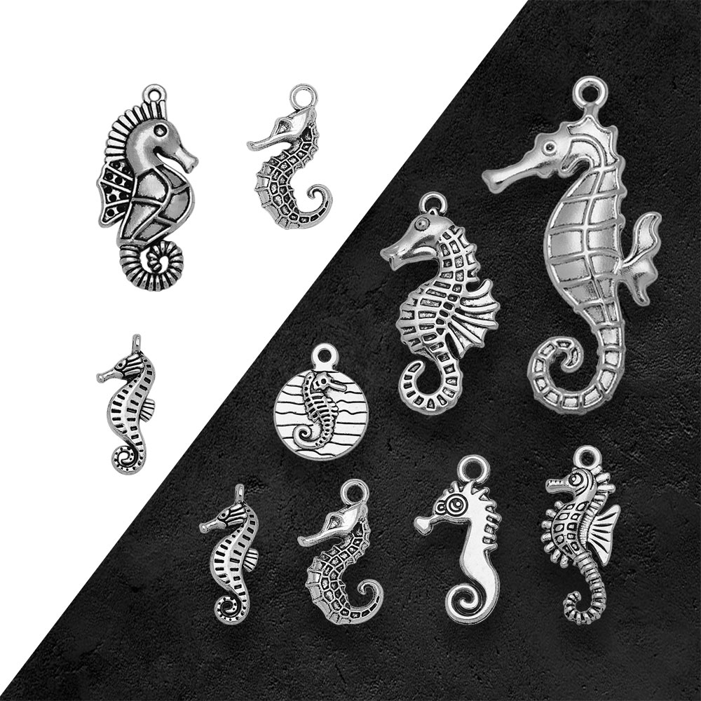 Vintage Fashion Resale - Breloques antiques en forme d'hippocampe, plaquées