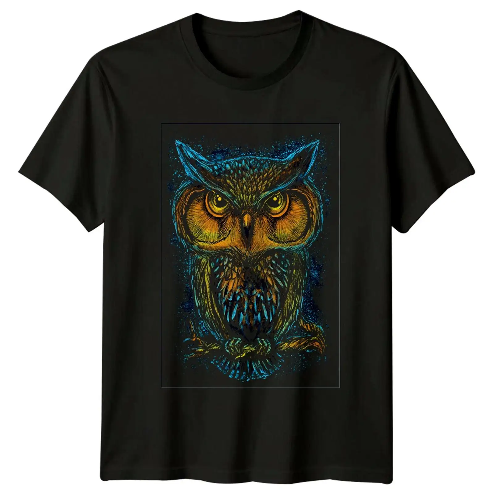 Vintage Fashion Herren - T-shirt unisexe Eule Vogel Tiere Herren,