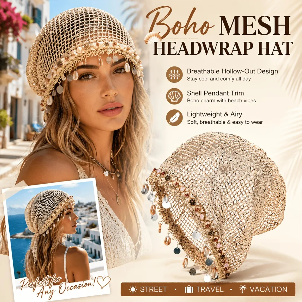 Vintage Fashion Hats - Chapeau turban en maille style bohème