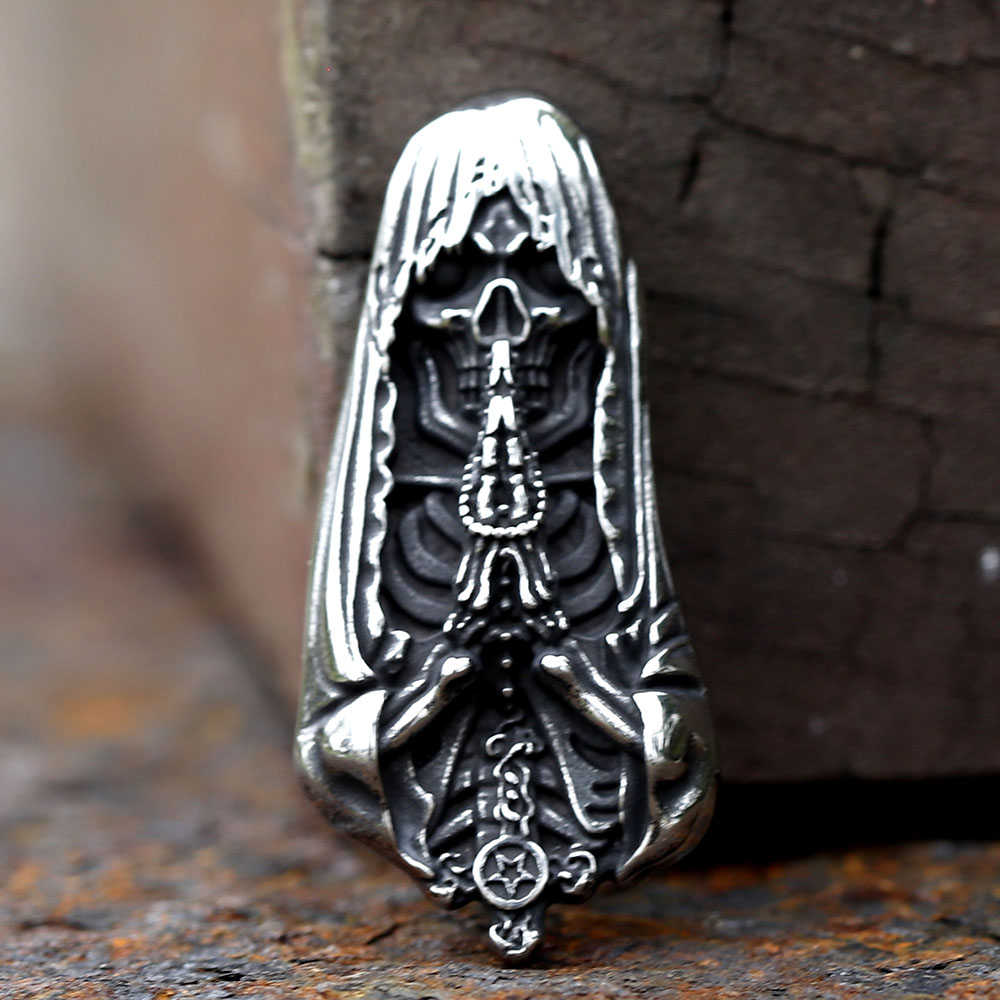 Vintage Fashion Guide - SION L-Collier pendentif tête de mort