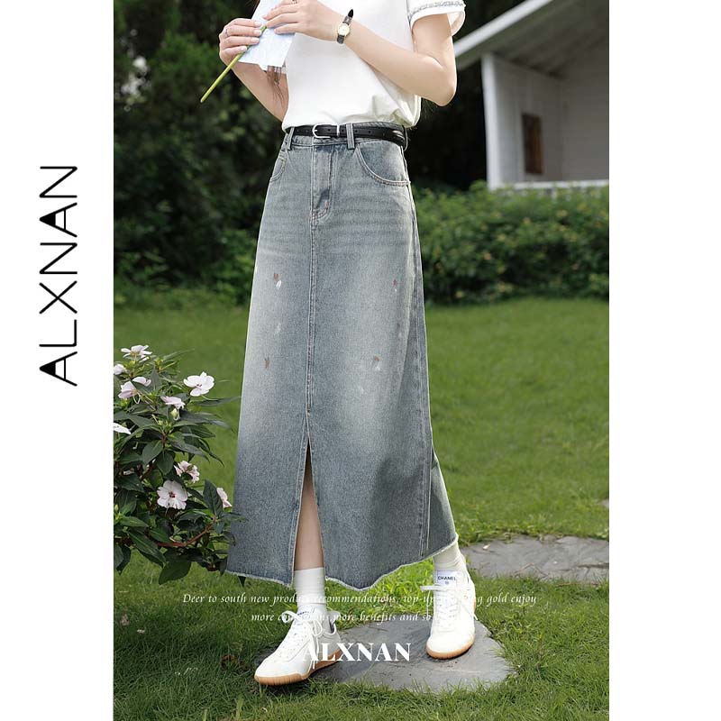 Jupe longue décontractée ALXNA - Denim Skirt Midi Vintage avis et prix