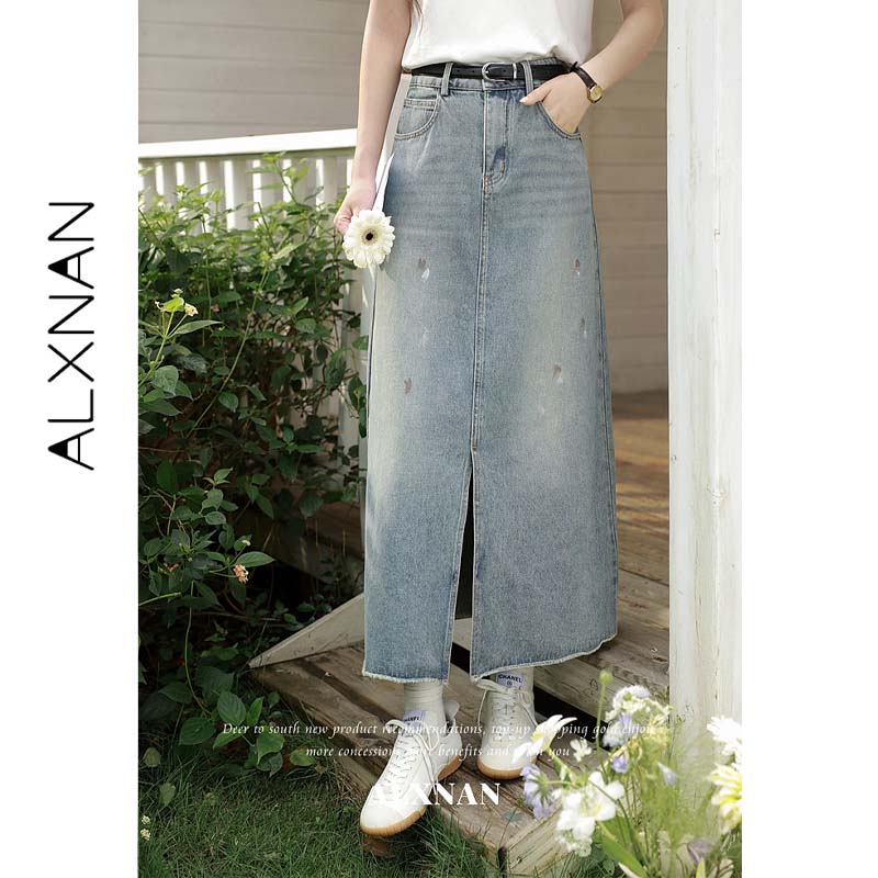 Jupe longue décontractée ALXNA - Denim Skirt Midi Vintage avis et prix