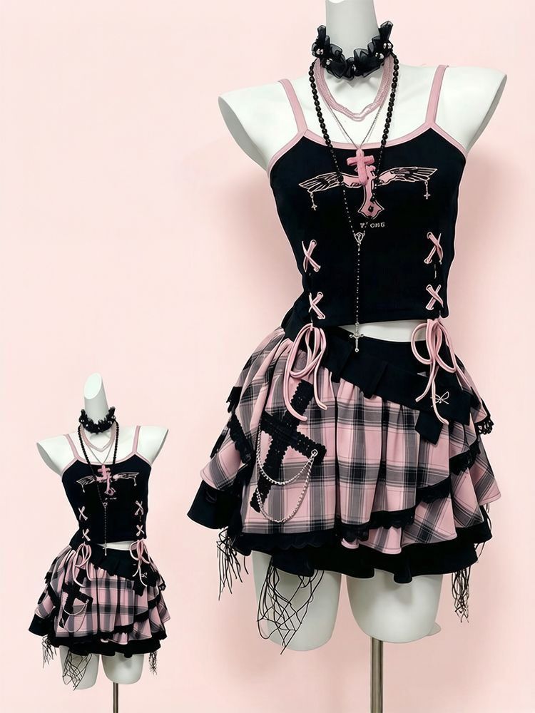 Ensemble jupe vintage Y2K Dark - Vintage Fashion Outfit avis et prix