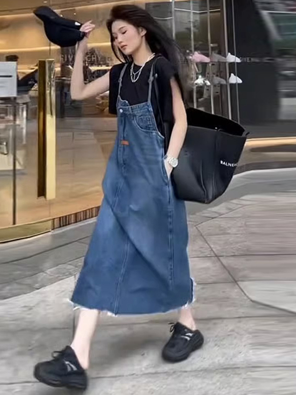 Robe Salopette Vintage América - Denim Skirt Midi Vintage avis et prix