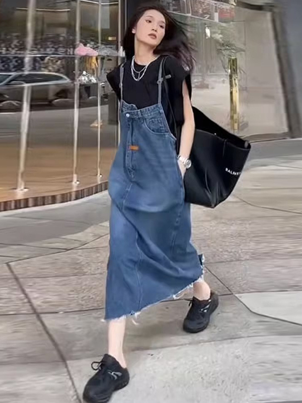Robe Salopette Vintage América - Denim Skirt Midi Vintage avis et prix
