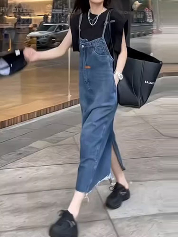 Robe Salopette Vintage América - Denim Skirt Midi Vintage avis et prix