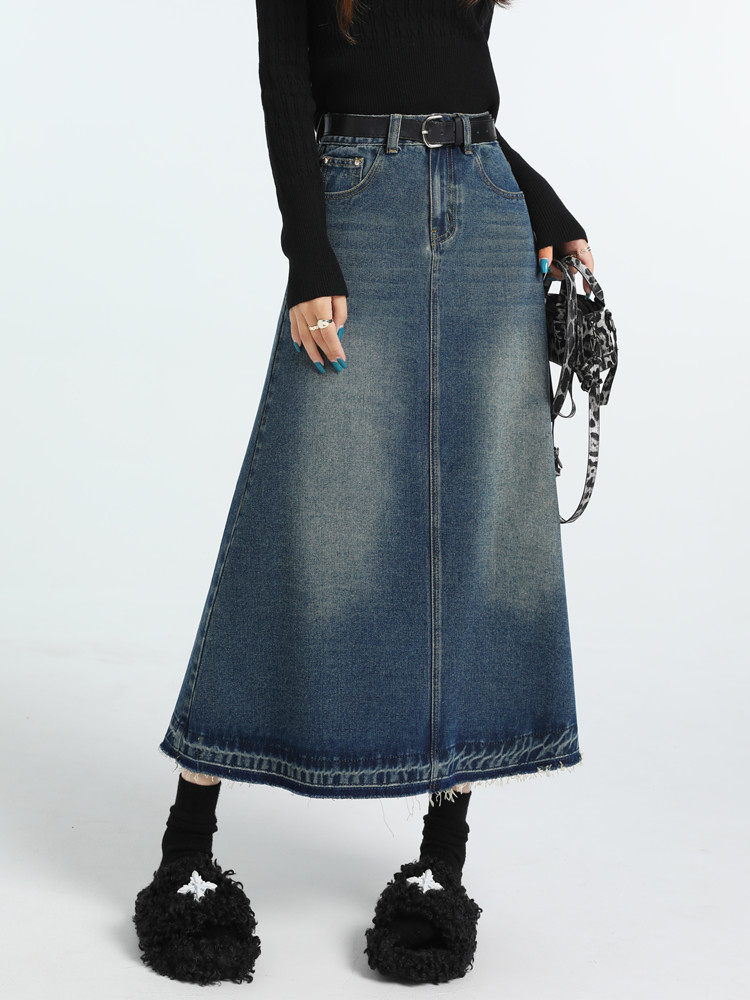Taille haute Vintage a-ligne j - Denim Skirt Midi Vintage avis et prix