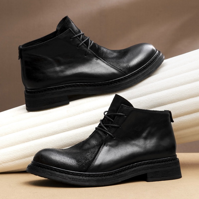Bottes en cuir véritable vinta - Vintage Fashion For Men avis et prix