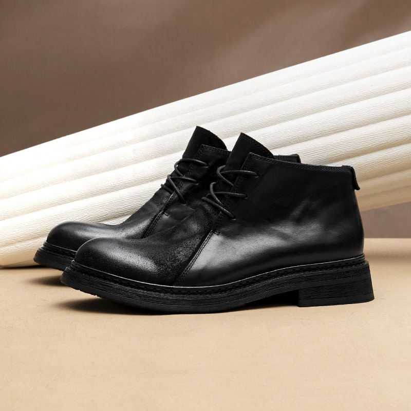 Bottes en cuir véritable vinta - Vintage Fashion For Men avis et prix
