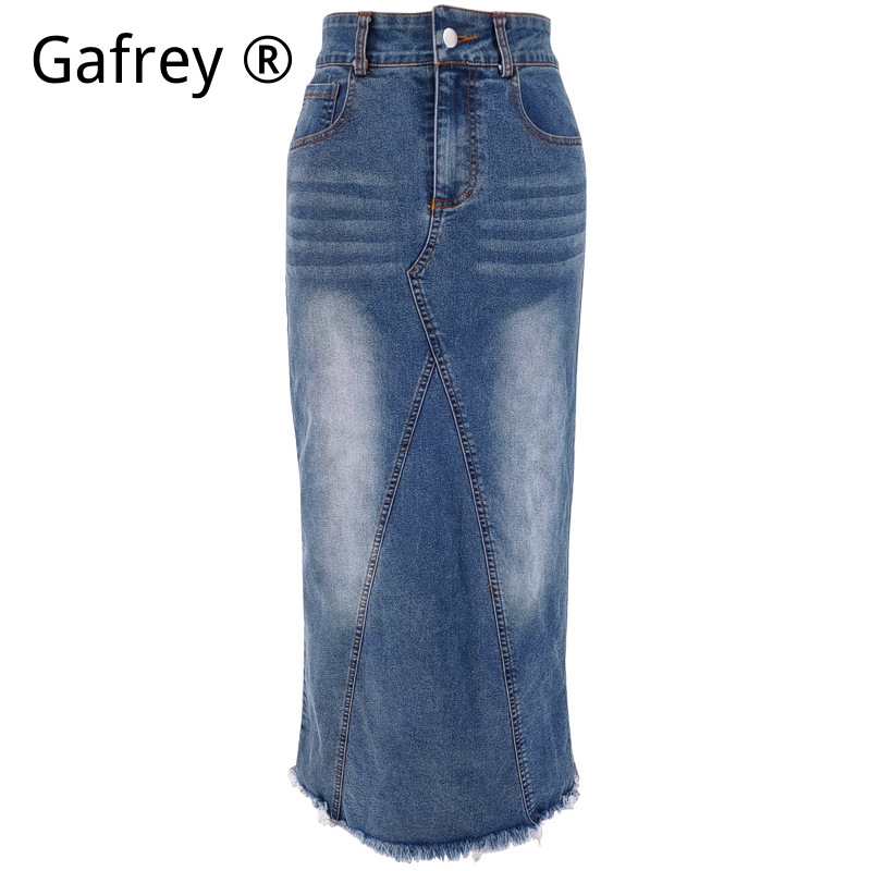 Jupe en jean mi-longue pour fe - Denim Skirt Midi Vintage avis et prix