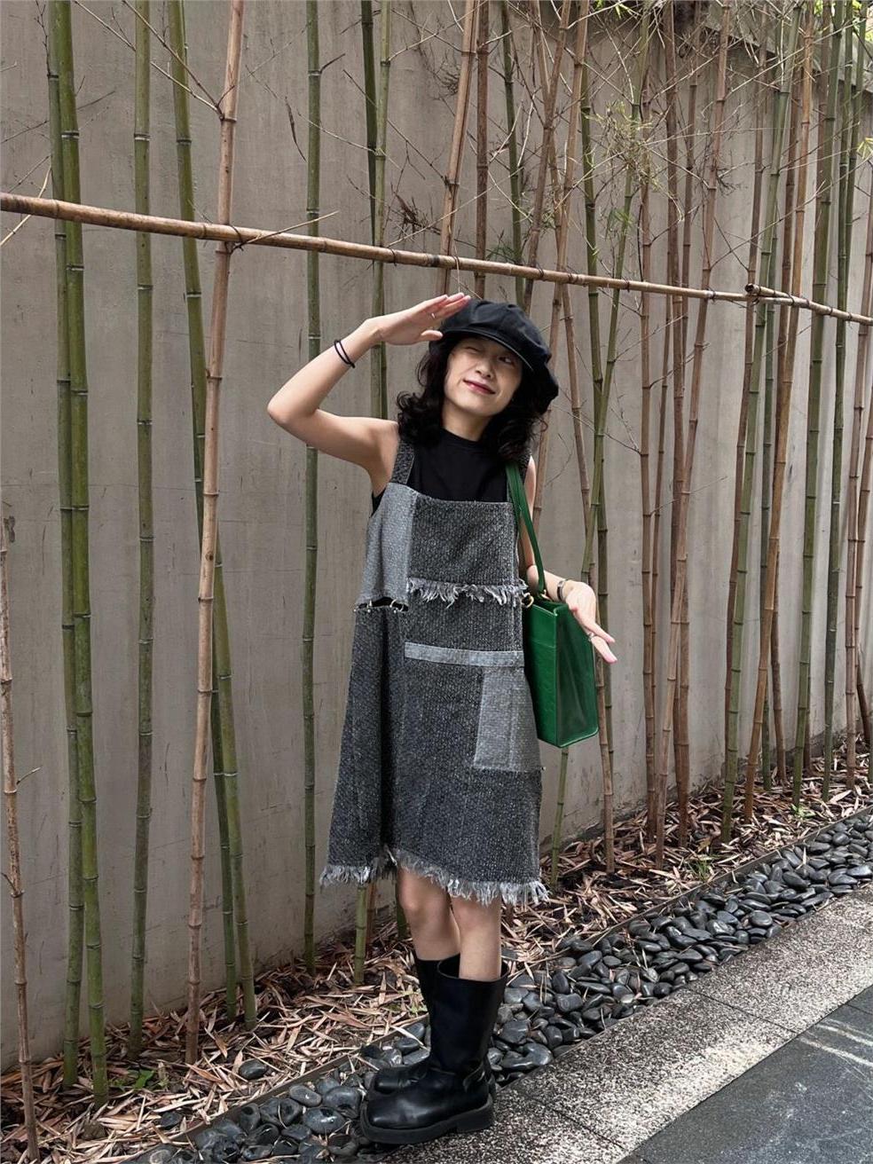 Robe midi en jean à manches co - Denim Skirt Midi Vintage avis et prix