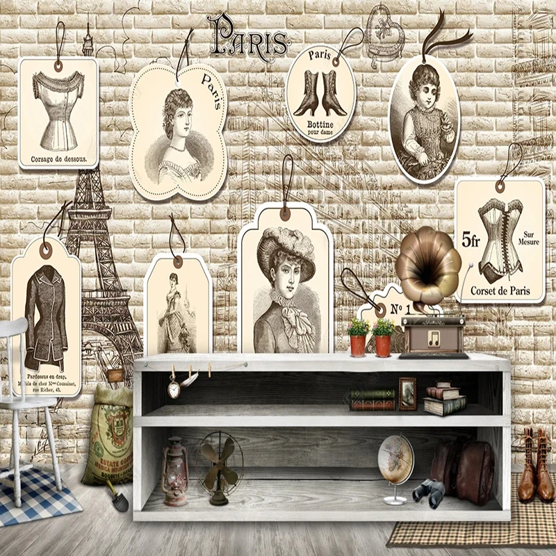 Papier peint photo 3D mural st - Vintage Fashion Tags avis et prix