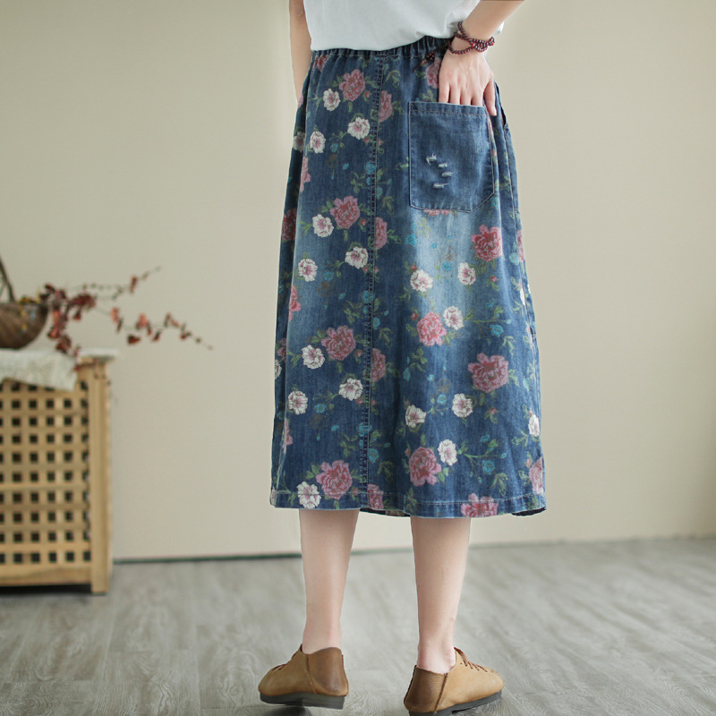 Japonais Vintage Mori fille fl - Denim Skirt Midi Vintage avis et prix