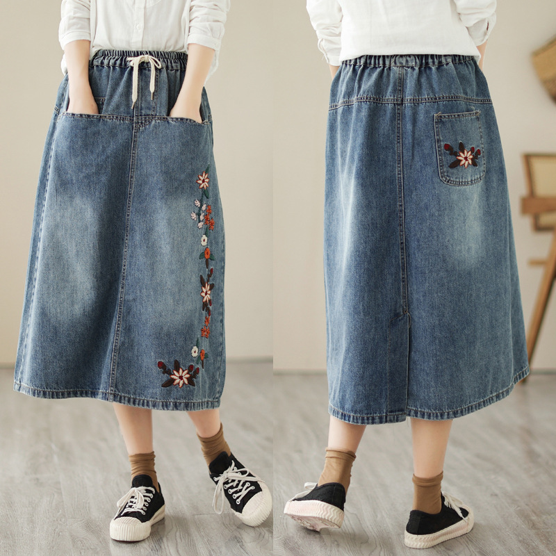 Japonais Vintage Mori fille fl - Denim Skirt Midi Vintage avis et prix
