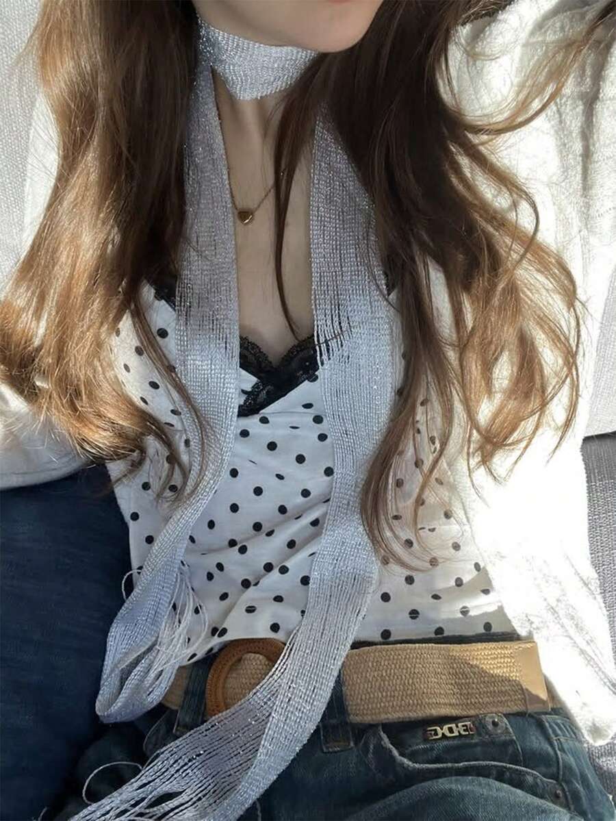 Écharpe vintage unique à frang - Vintage Fashion Outfit avis et prix